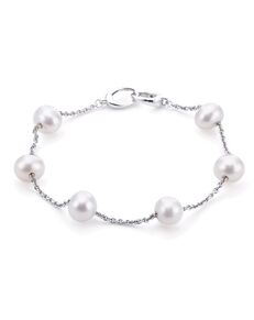 Kay Jewelers Cultured Pearl Bracelet Sterling Silver 7.5" Wedding Bracelet photo