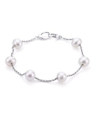 Kay Jewelers Cultured Pearl Bracelet Sterling Silver 7.5" Wedding Bracelet photo