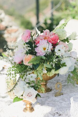 Textured Pink and Ivory Centerpieces