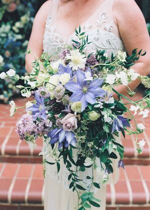 Purple Bouquet With Clematis and Roses