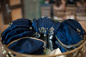 Navy Yarmulkes at Jewish Ceremony