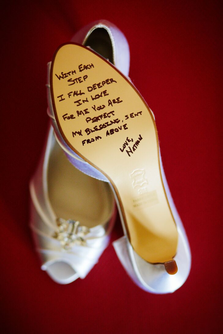 Wedding Shoes with Loving Sentiment