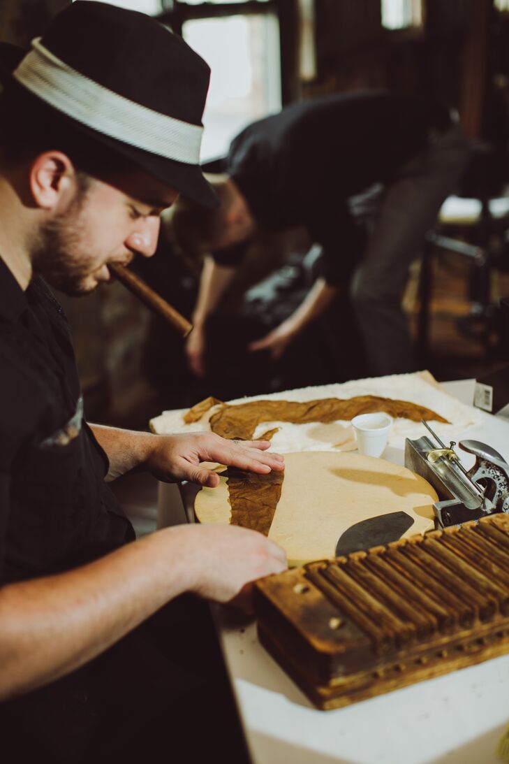 Candice and Edouard offered their guests a few special amenities, including a cigar bar, during the reception. DP Cigars was on hand to hand roll cigars for interested guests.
