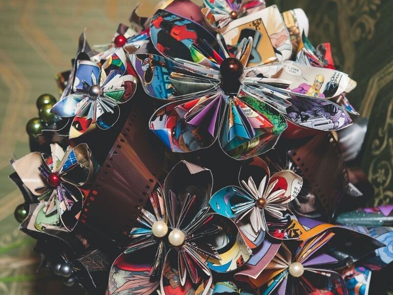 origami paper flower wedding bouquet alternative