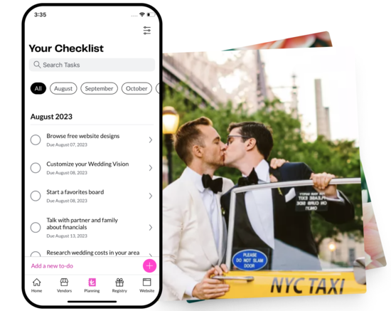 Your Wedding Timeline on The Knot App