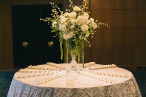 White Rose and Hydrangea Flower Arrangement
