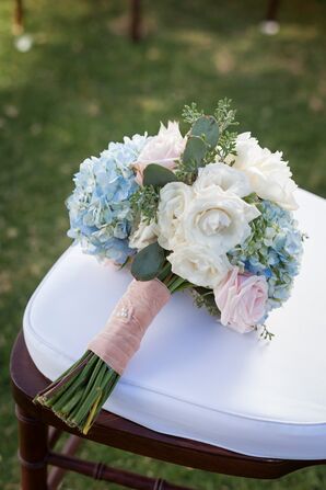 Blue, Ivory and Pink Bouquet