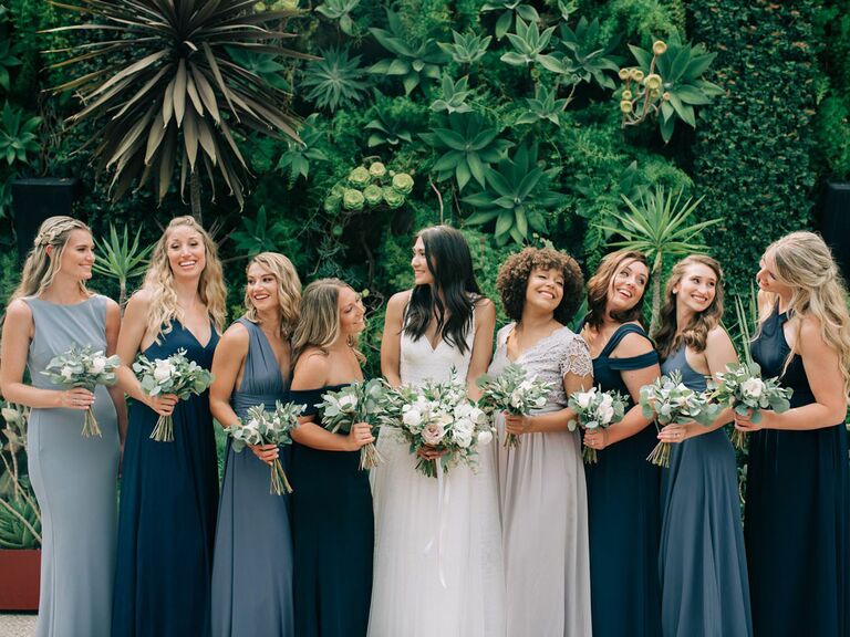 Closeup photo of bridesmaid dresses