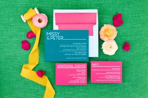 Neon Invitations for Wedding at the Unique Space in Los Angeles, California