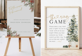 Christmas bridal shower decor ideas