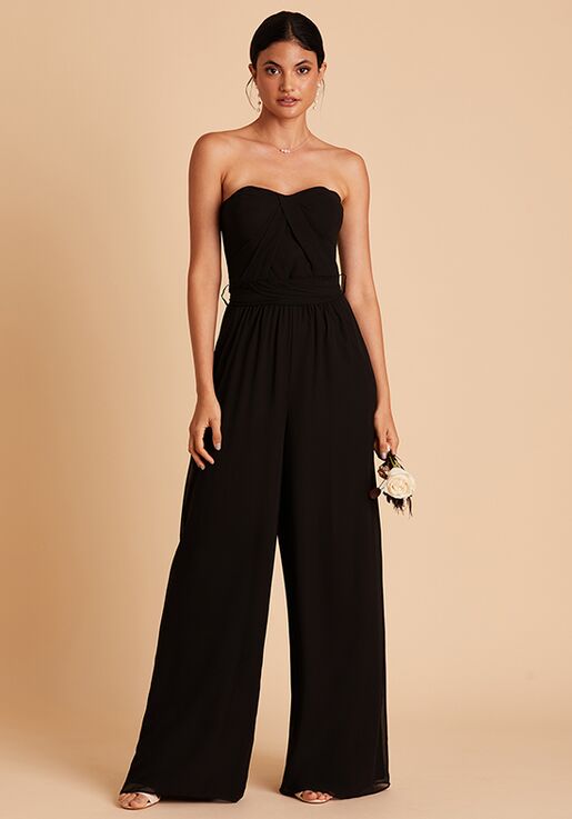 Birdy Grey Gigi Convertible Jumpsuit in Chiffon Black Sweetheart Bridesmaid Dress - 2