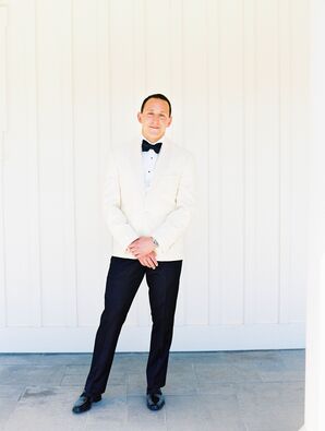 White Custom Tom James Tux with Bow Tie