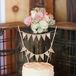 Small White Wedding Cake with Just Married Cake Topper