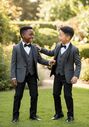 BLACKTIE "London" Kids Charcoal Tuxedo (5-Piece Set) Flower Girl Dress and Ring Bearer Outfit - thumbnail - 1