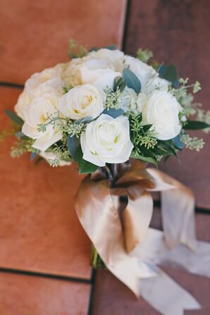 Ivory Rose and Eucalyptus Bouquet