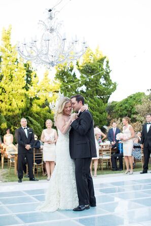 First Dance Under Custom Chandelier