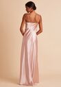 Birdy Grey Lisa Long Shiny Satin Dress in Rose Gold Scoop Bridesmaid Dress - thumbnail - 3