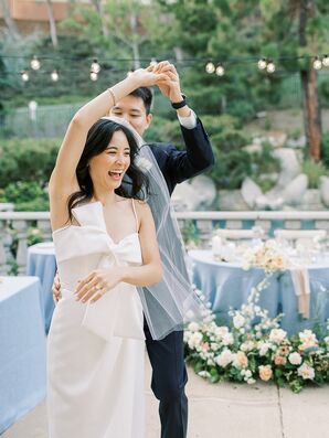 Couple Shares First Dance During Backyard Wedding