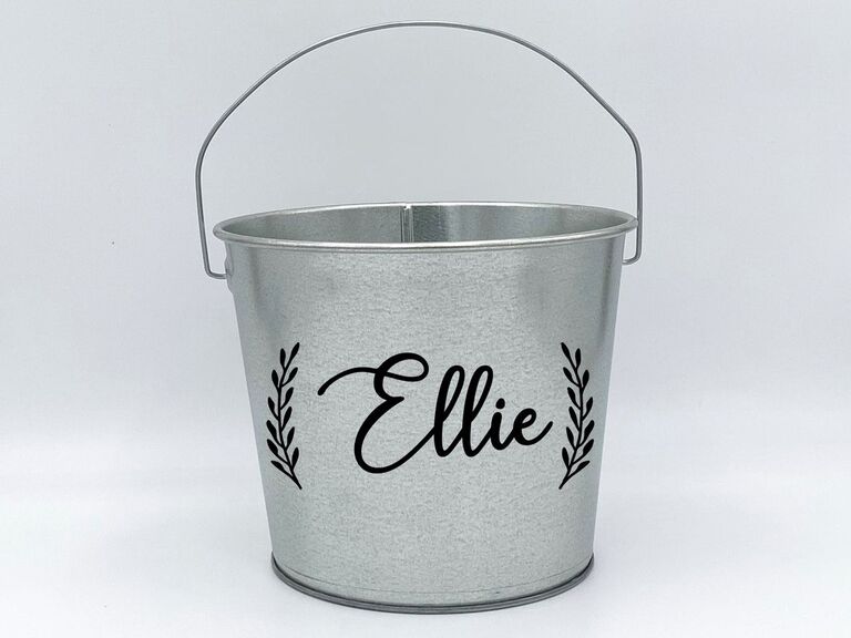 custom pail flower girl basket