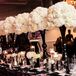 White Hydrangeas in Black Fluted Vases