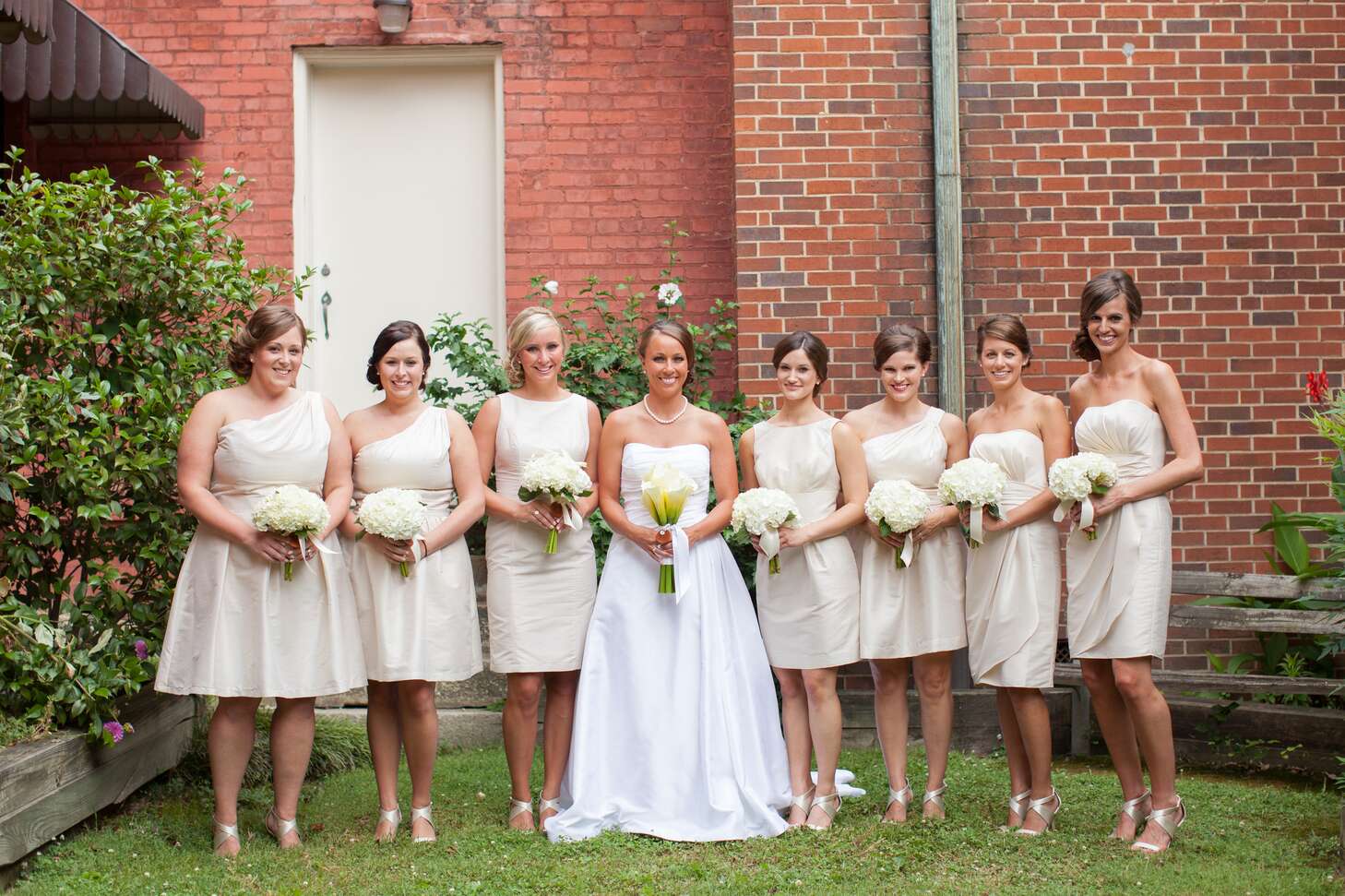 mismatched champagne bridesmaid dresses