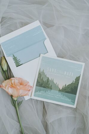 Unique, Lake-Inspired Wedding Invitations