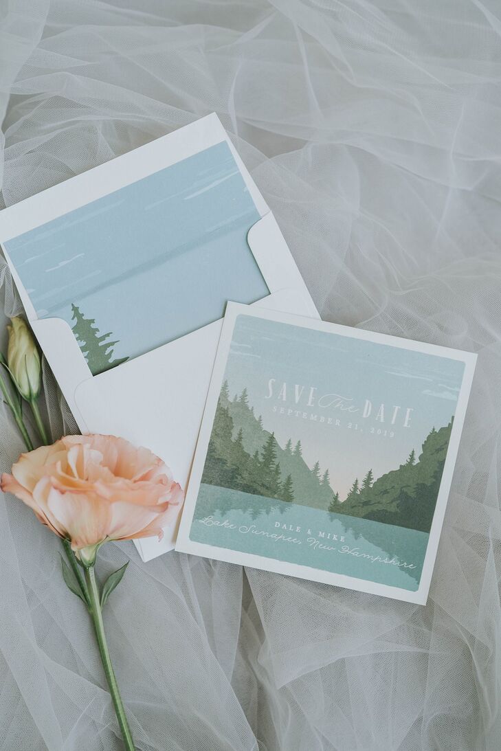 Unique, Lake-Inspired Wedding Invitations