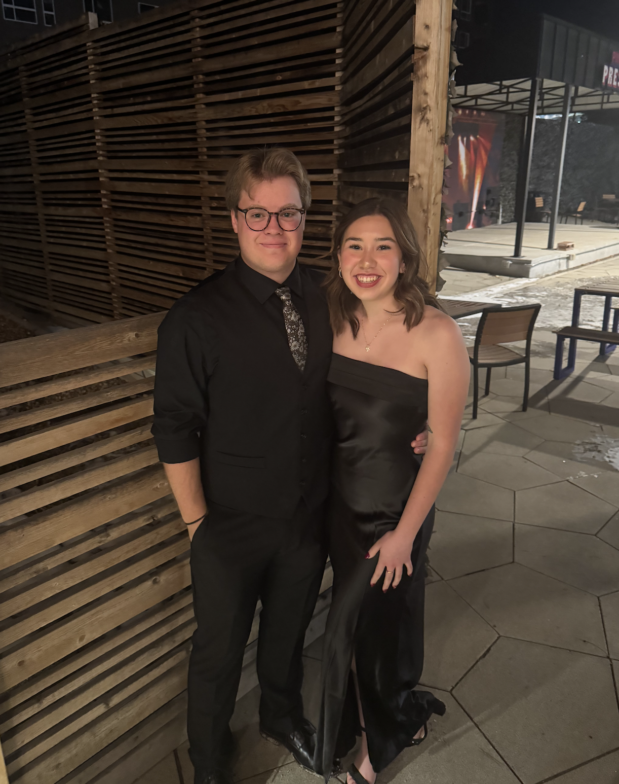 Alicia & Jonny attended their first holiday party together.