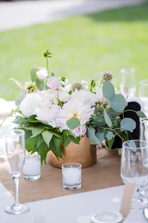 Chrysanthemum, Rose and Scabiosa Centerpiece