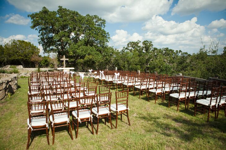 "I knew deep in my heart that the only place I could be married was at my family's ranch," says the bride. The groom is an outdoorsman and the couple knew that an outdoor, Hill Country wedding was right for them.