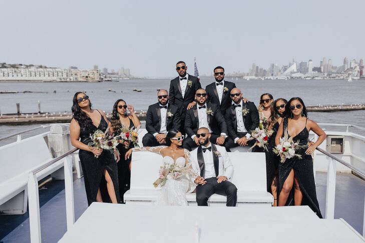 Wedding Party on Boat on Hudson River Ferry