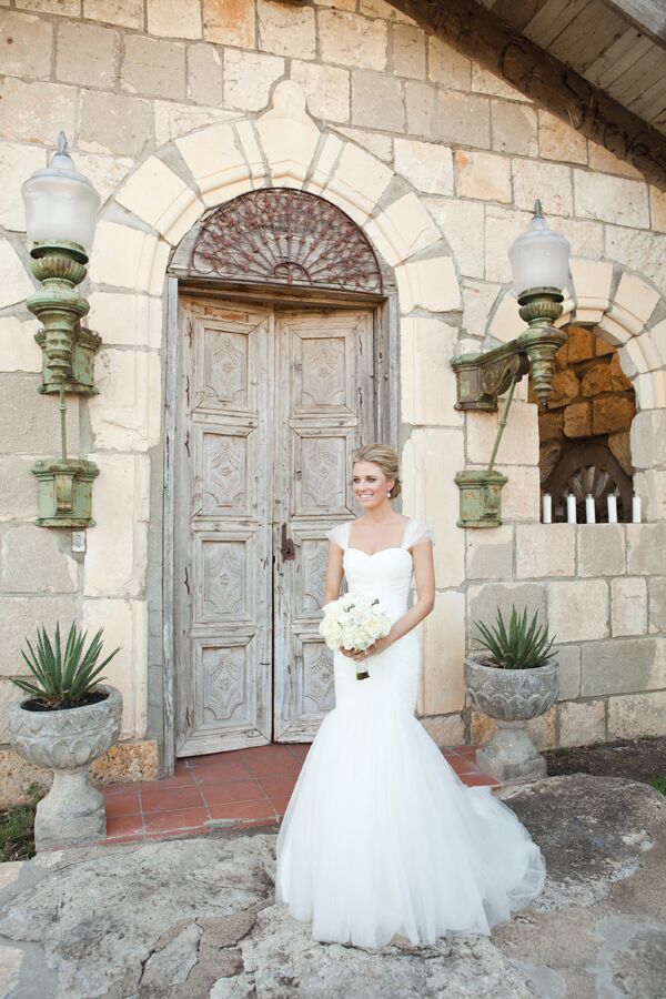 Elegant White Mermaid Style Wedding Dress at Y.O. Ranch