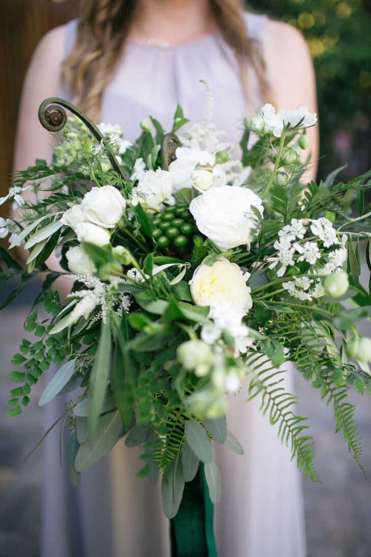 Cascading Greenery and Wildflower Bouquet
