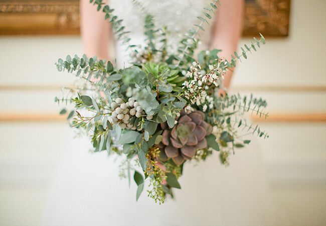 eucalyptus bridal bouquet | Caitlin Thomas Photography | Blog.theknot.com