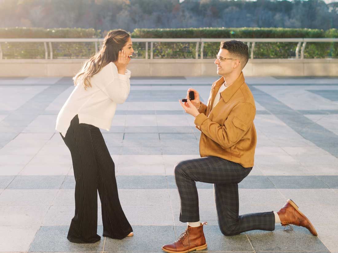 Couple getting engaged