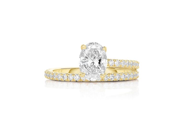 oval diamond engagement ring in yellow gold