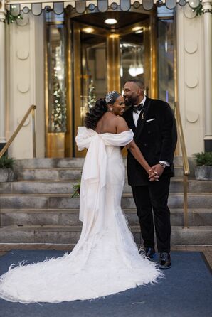 Bride and Groom Posing for Pictures in Washington, DC