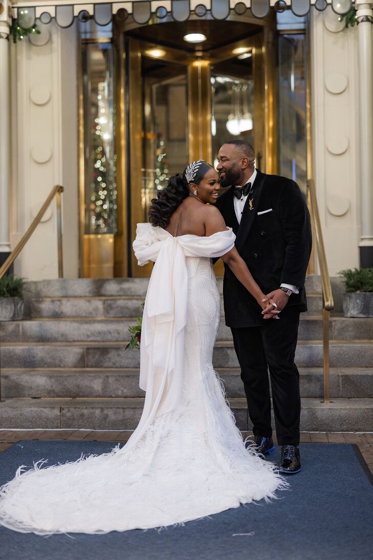 Bride and Groom Posing for Pictures in Washington, DC