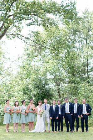 Navy and Dusty Shale Wedding Party