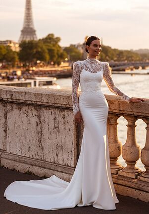 Oliver Martino Alla Fit-and-Flare Wedding Dress