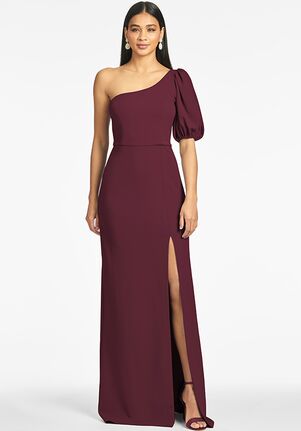 Sachin & Babi Nadia Gown - Deep Wine One Shoulder Bridesmaid Dress