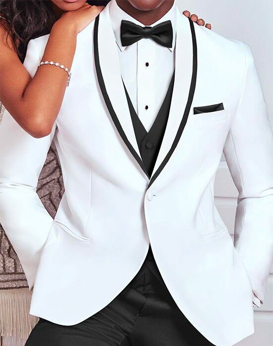 BLACKTIE XAVIER White Wedding Tuxedo White Tuxedo - 1