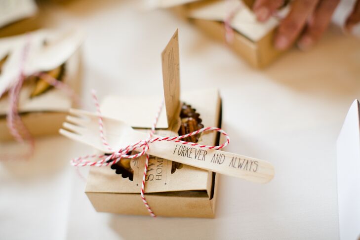 Personalized Pie with Punny Fork Favors