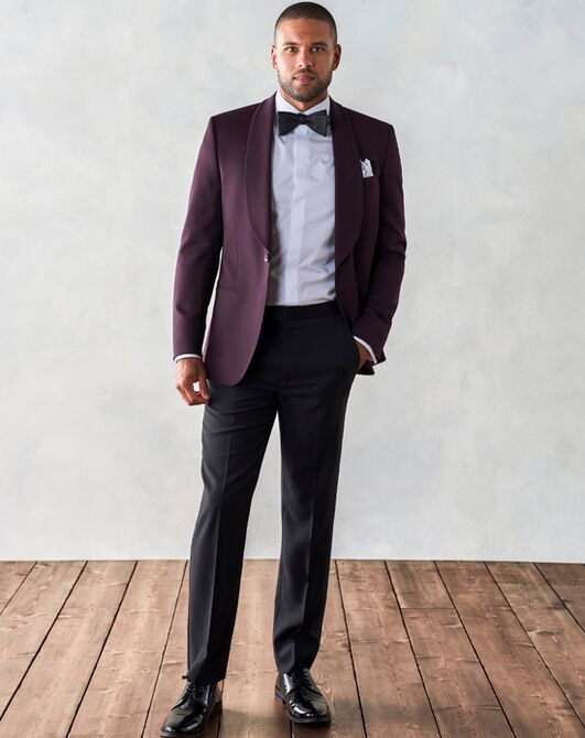 The Black Tux Plum Shawl Jacket Tuxedo Purple Tuxedo - 2