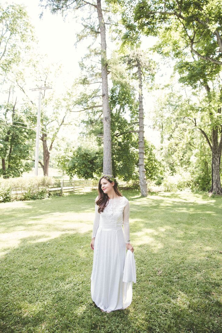 For Lauren, finding her dress was as easy as walking into her mother’s closet. “I've tried the dress on ever since I was a child and always knew I wanted to wear it,” Lauren says. “My mom is my best friend. It was such an honor to wear her dress.” Elaine Morgan altered it to a more personalized fit with a natural empire waist, sheer sleeves, lace along the new V-neck and omission of its original mutton sleeves from 1979. The result was absolutely stunning!