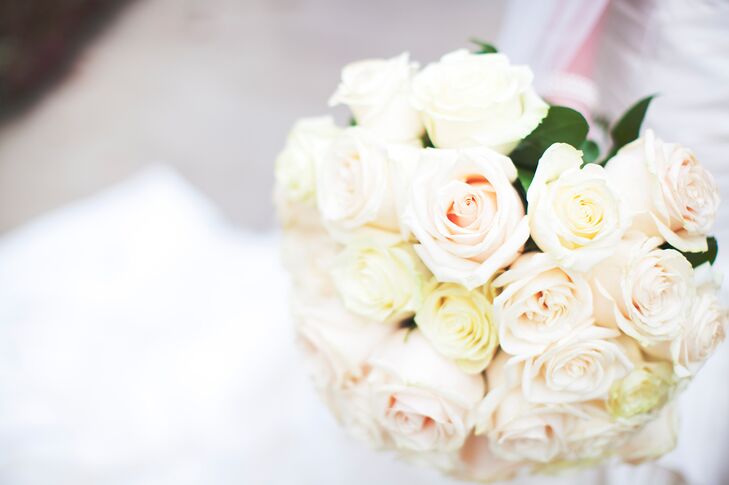 Romantic Pink and Ivory Rose Bouquet