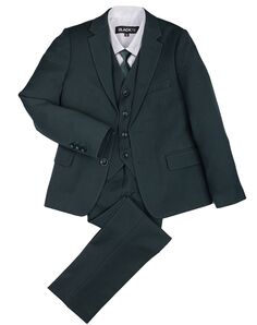 BLACKTIE "Liam" Hunter Green Suit (5-Piece Set) Flower Girl Dress and Ring Bearer Outfit