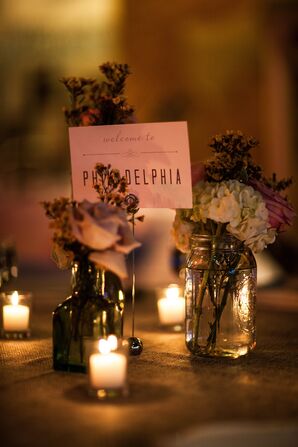 Hydrangea and Garden Rose Centerpieces