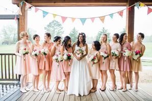 Eclectic Dusty Rose Bridesmaid Dresses