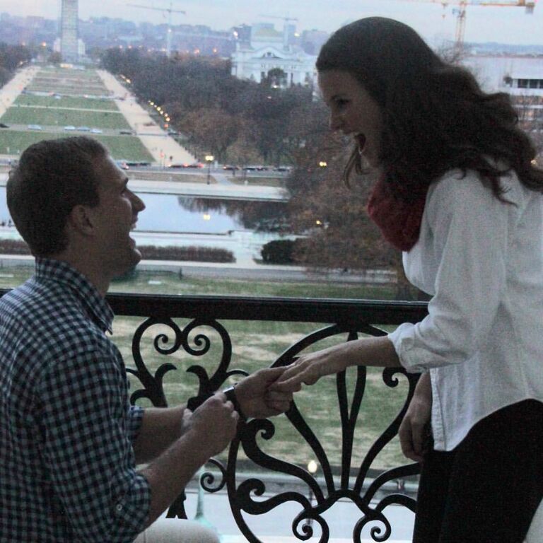Kirk Cousins proposing to Julie Hampton in Washington D.C.